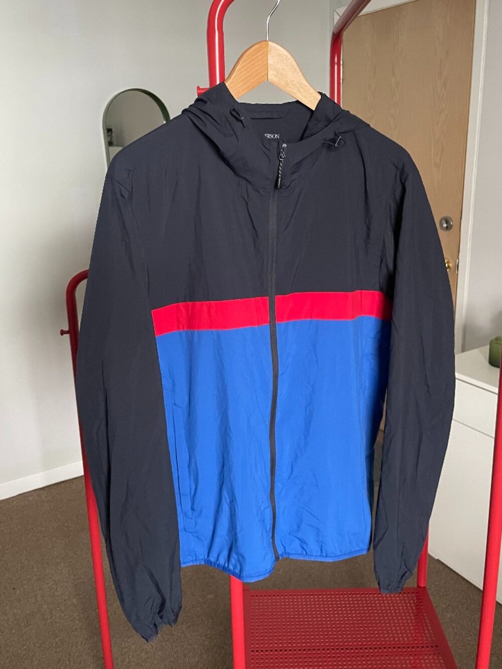 Uniqlo x JW Anderson Pocketable Parka - Navy/Blue/Red - Size Medium - Like New
